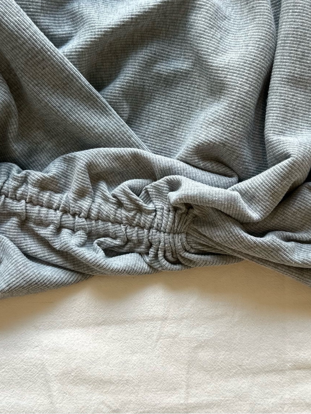 H&M Divided Gray Ribbed Ruched Drawstring Mini Dress XS - Picture 9 of 9